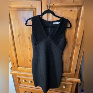 Black Sleeveless Ribbed Dress
